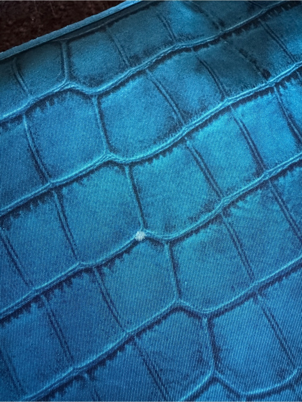 Longchamp Blue Teal Croc-Embossed Print Le Pliage Tote - size medium - Picture 5 of 9